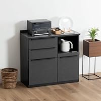 【パンダページ】 ▪️BLACK大理石調キッチンカウンター 【120】▪️ Amazon｜tac INTERIOR キッチンカウンター 完成品 120㎝ 3口